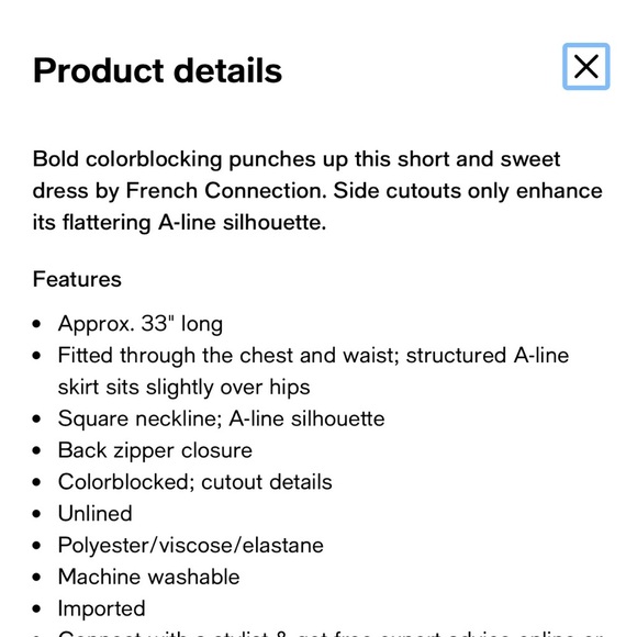 NWT French Connection Whisper Colorblock Side Cut Out Dress 10 - Picture 7 of 8